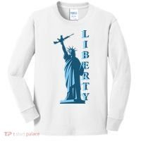 Stature Of Liberty Holding AR-15 Assault Rifle Kids Long Sleeve Shirt thumb 0