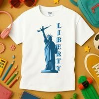 Stature Of Liberty Holding AR-15 Assault Rifle Kids T-Shirt thumb 3