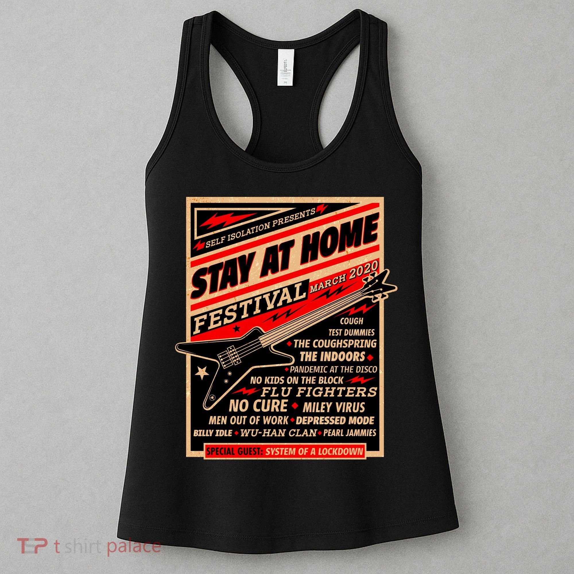 Stay At Home Festival Concert Poster Quarantine Women's Tank Top