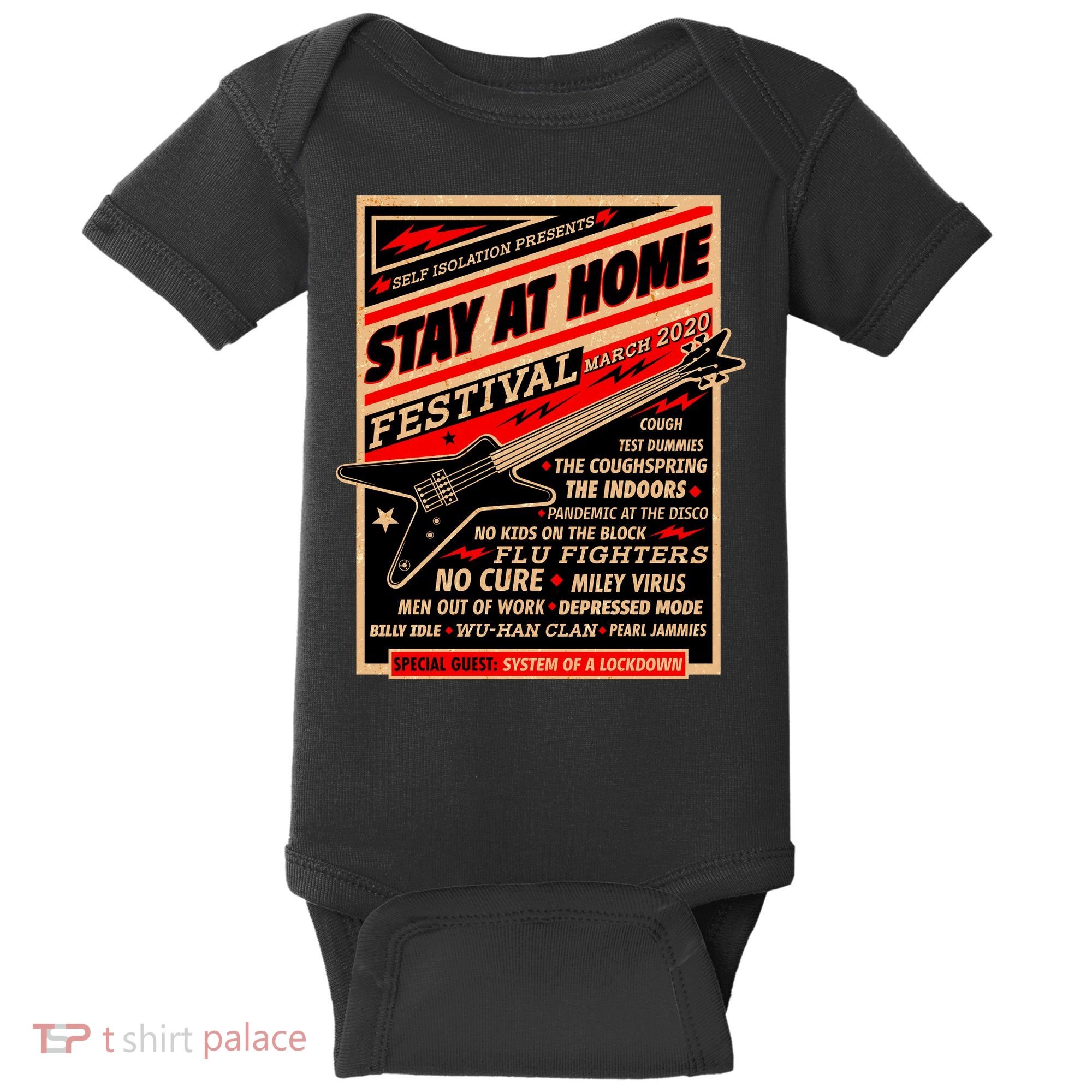 Stay At Home Festival Concert Poster Quarantine Baby Bodysuit