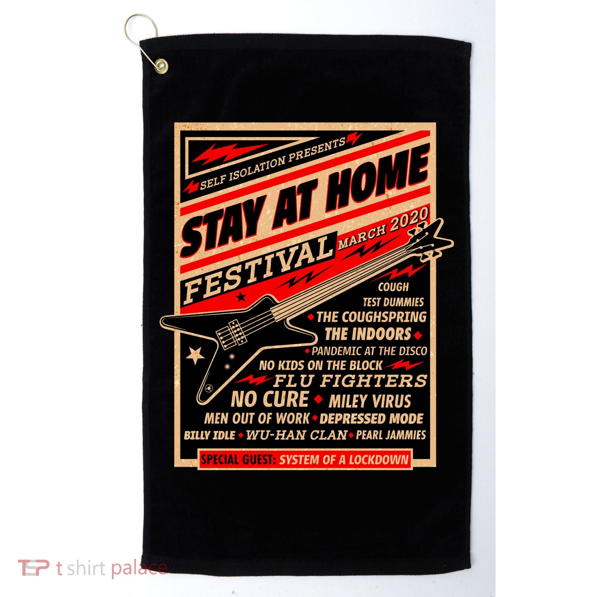 Stay At Home Festival Concert Poster Quarantine Golf Towel