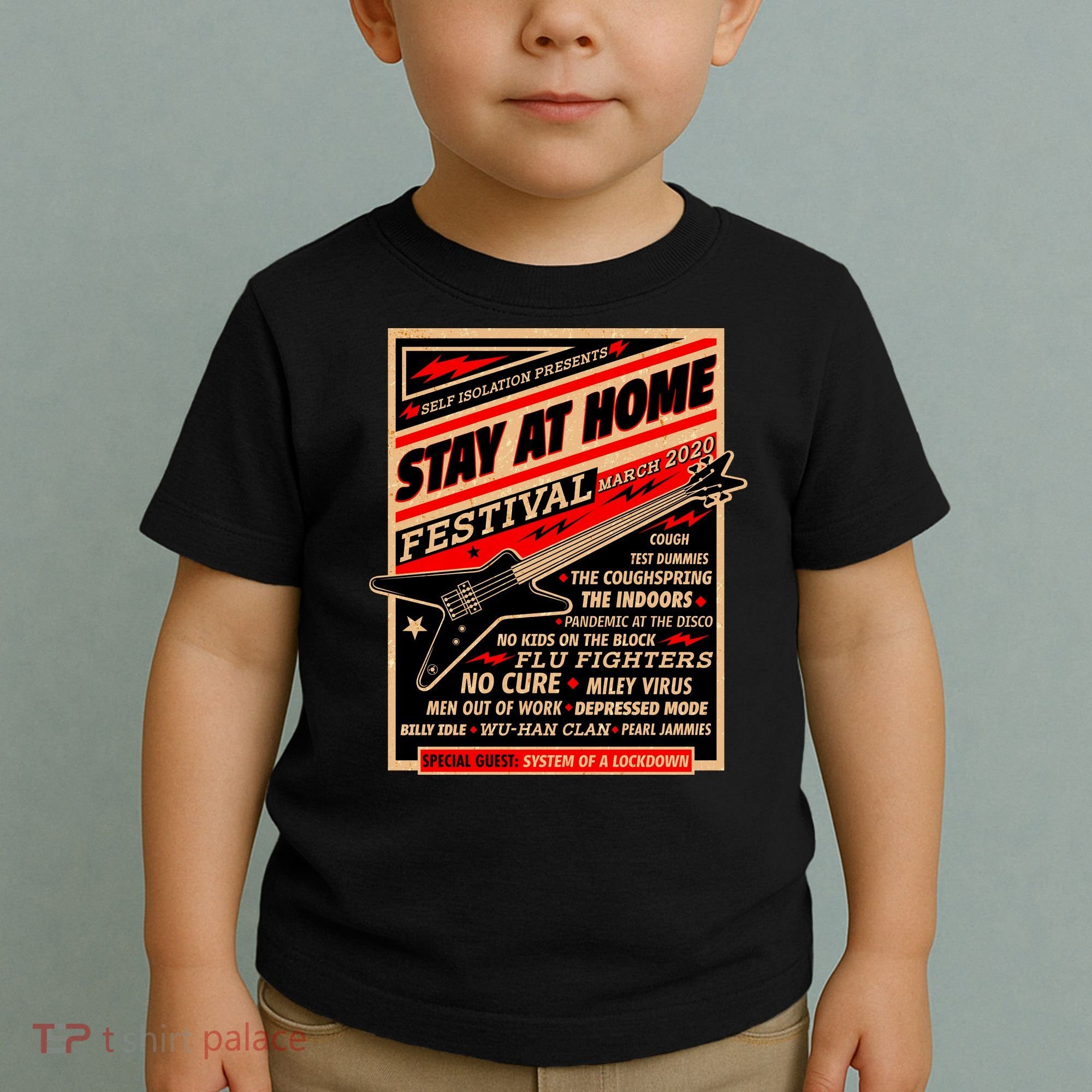 Stay At Home Festival Concert Poster Quarantine Toddler T-Shirt