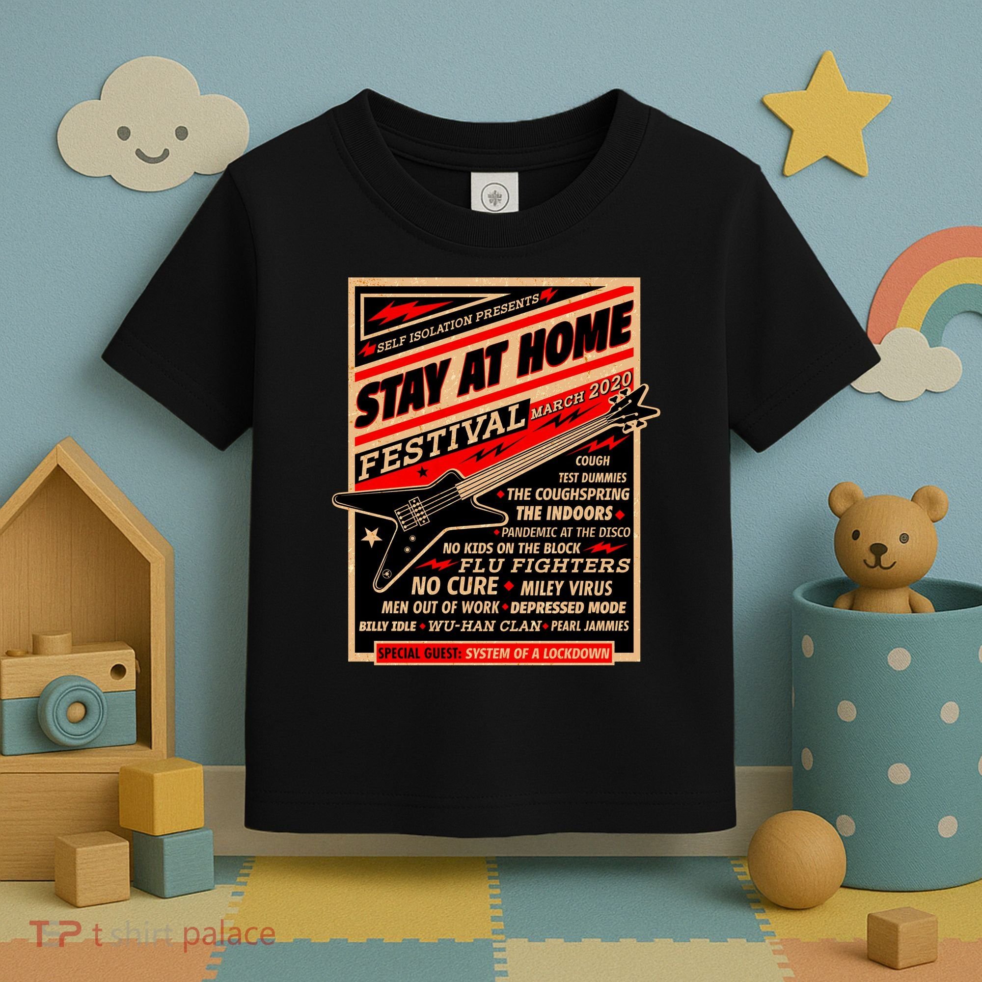 Stay At Home Festival Concert Poster Quarantine Toddler T-Shirt