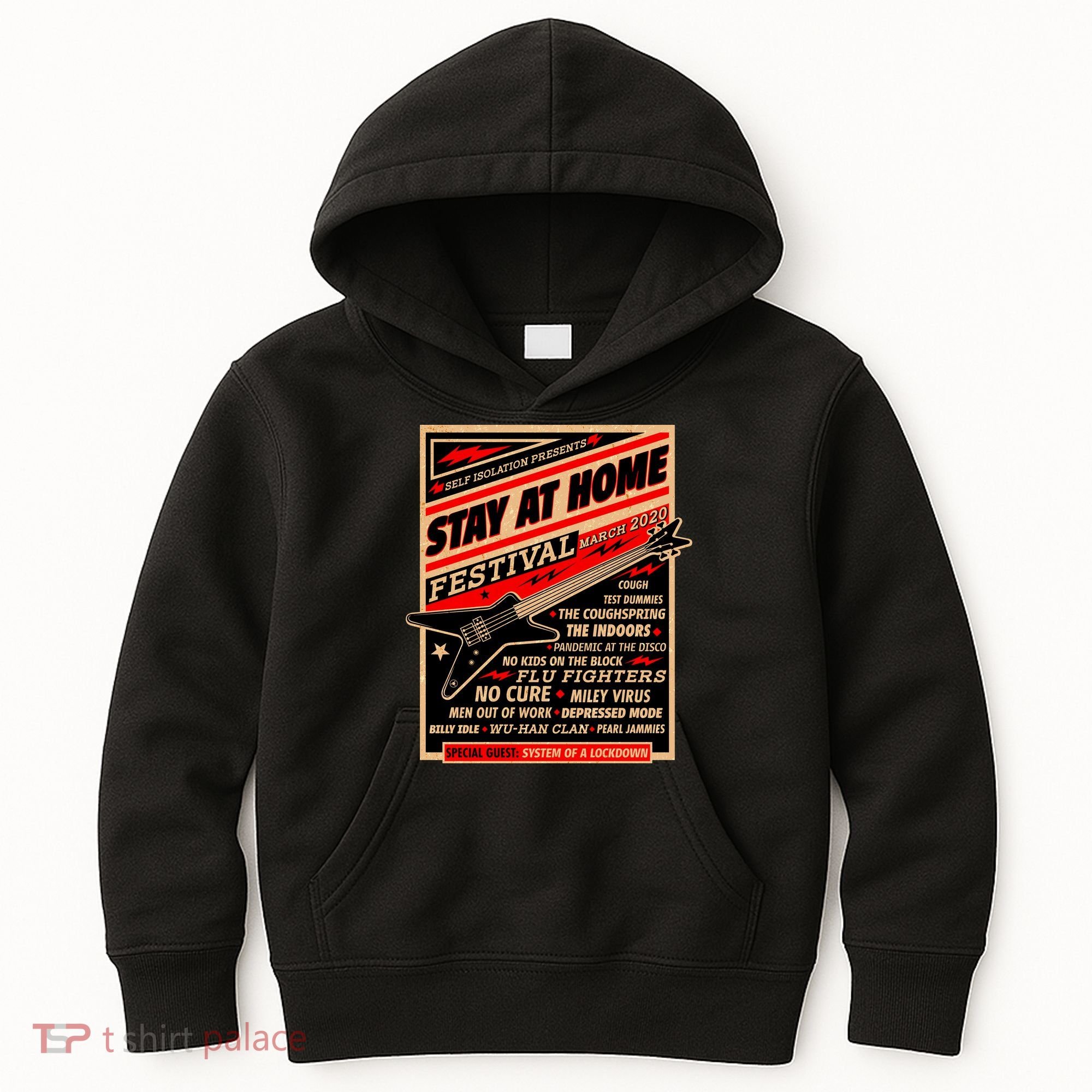 Stay At Home Festival Concert Poster Quarantine Kids Hoodie
