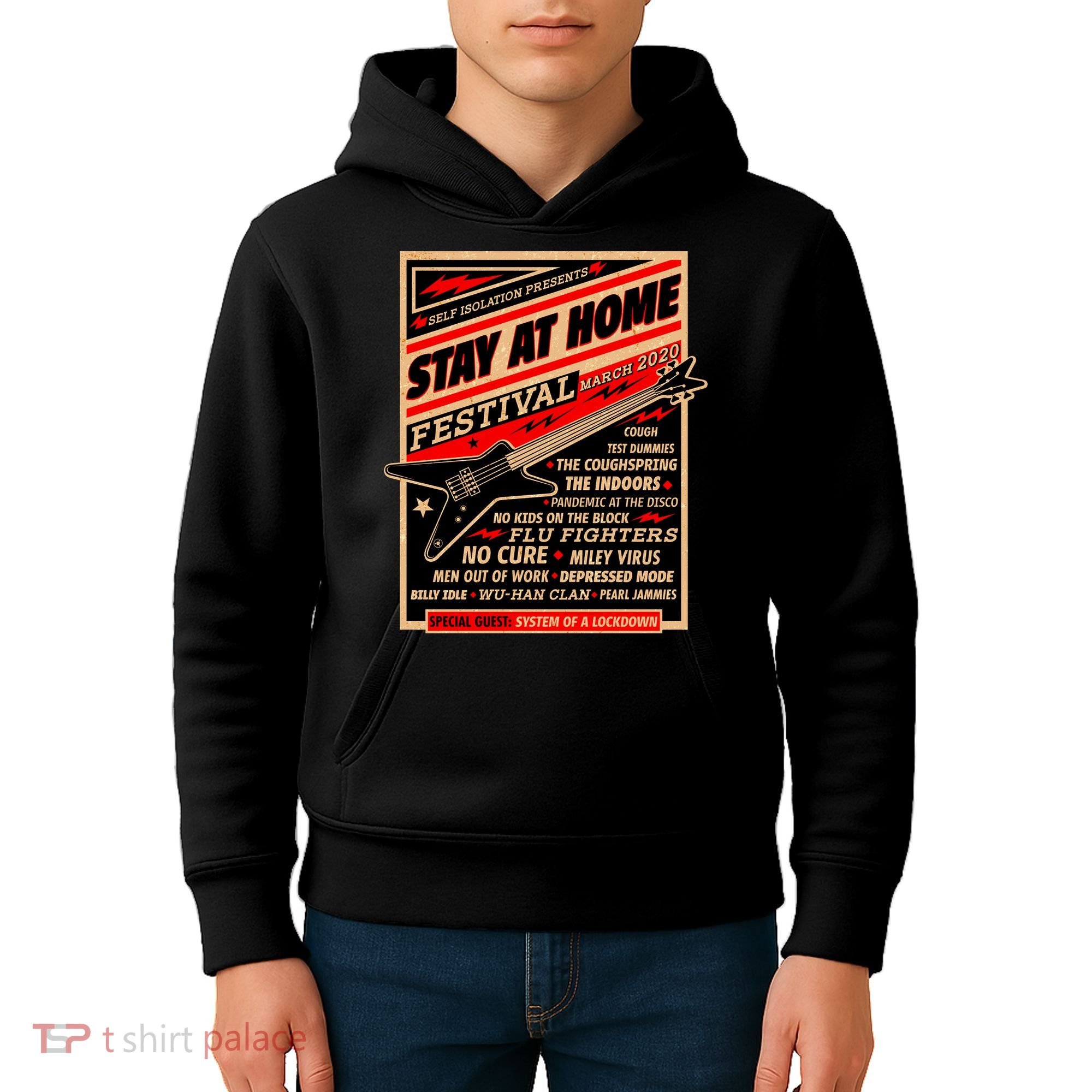 Stay At Home Festival Concert Poster Quarantine Kids Hoodie