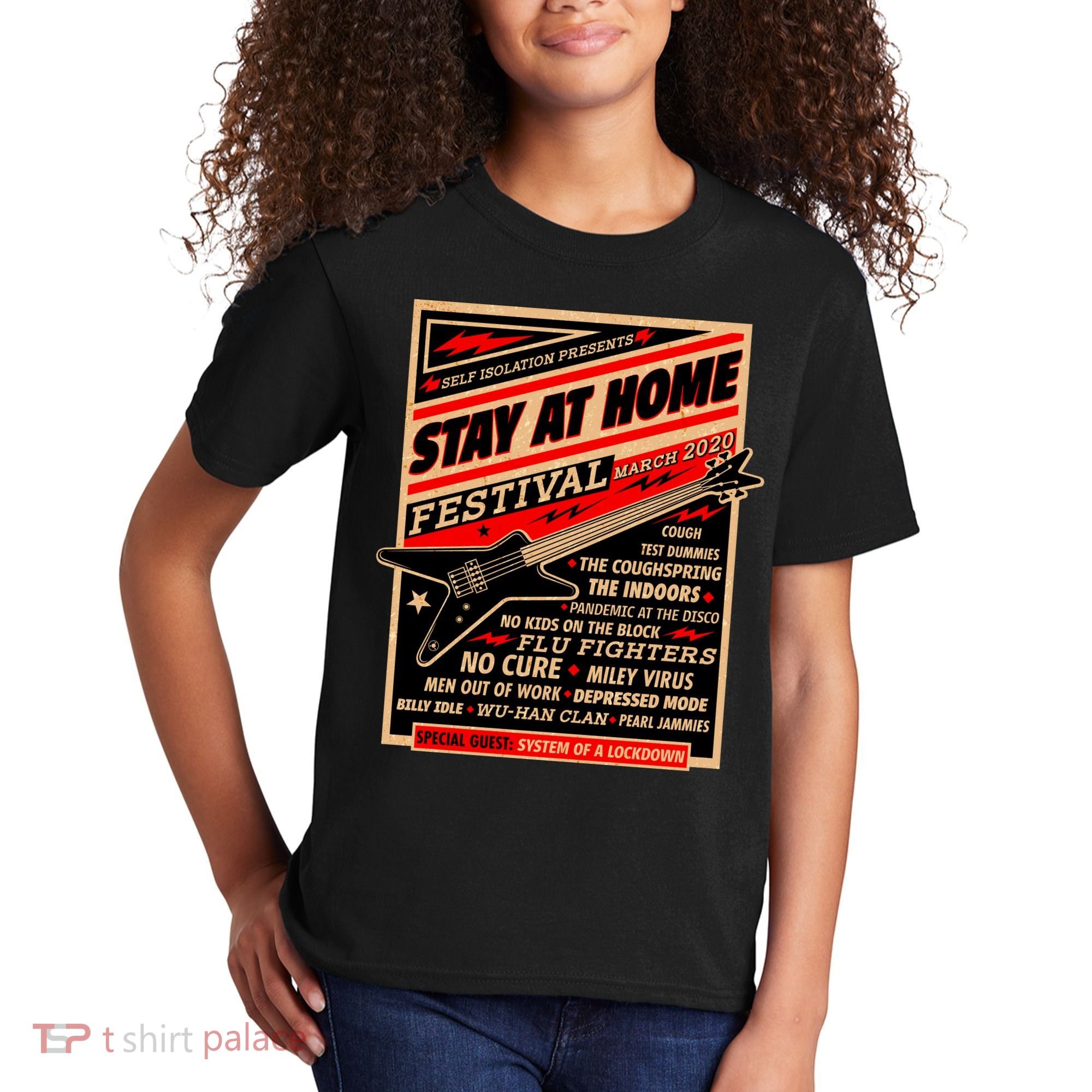 Stay At Home Festival Concert Poster Quarantine Kids T-Shirt