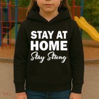 Stay At Home Stay Strong Kids Hoodie thumb 3