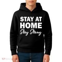 Stay At Home Stay Strong Kids Hoodie thumb 4