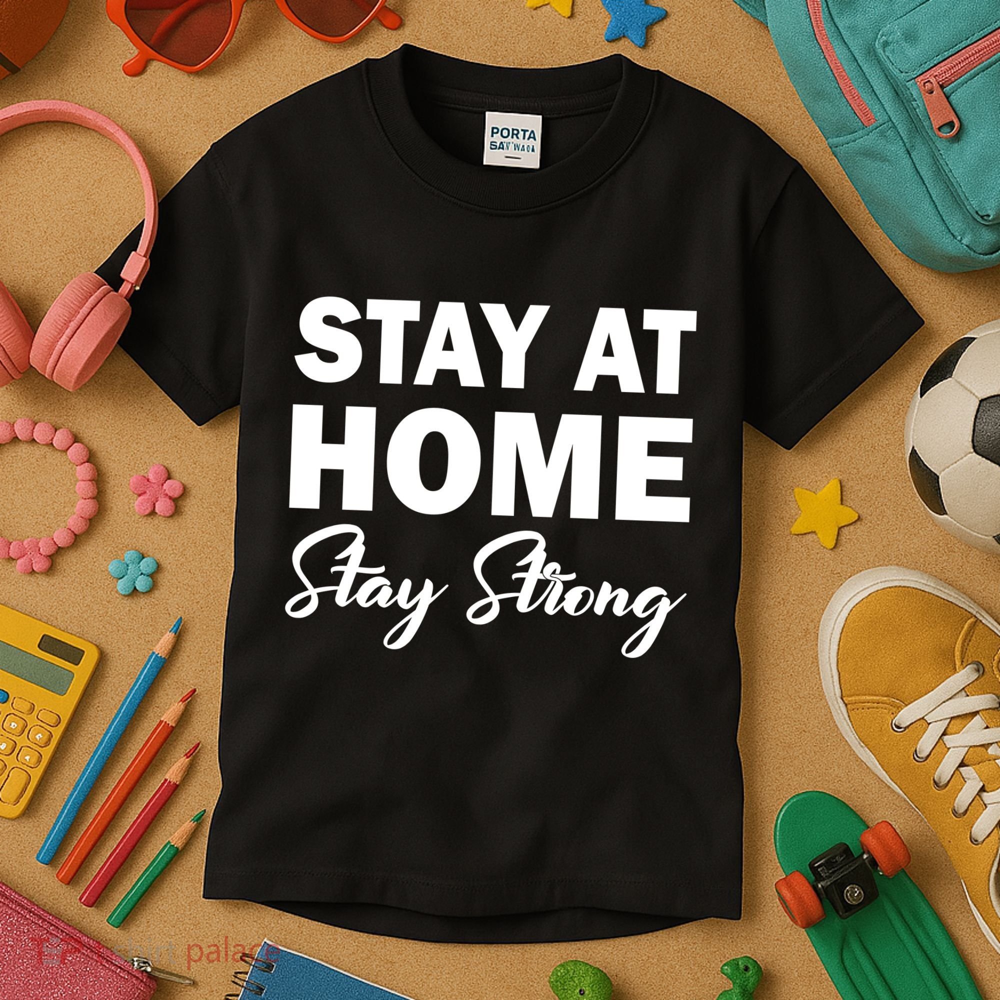 Stay At Home Stay Strong Kids T-Shirt