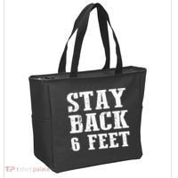 Stay Back 6 Feet Funny Social Distance Tote Bag thumb 2