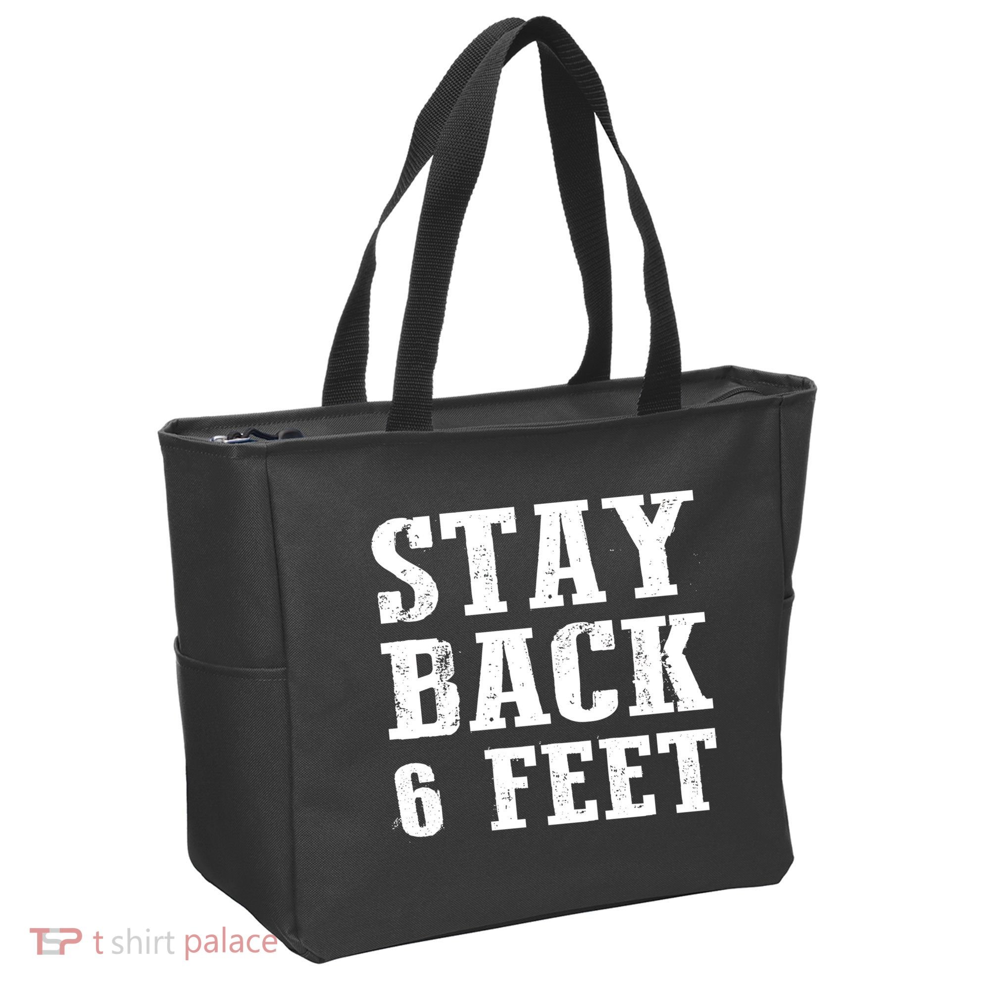 Stay Back 6 Feet Funny Social Distance Tote Bag