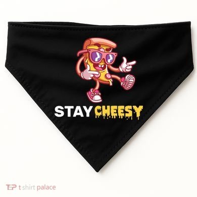 Stay Cheesy Pizza USA-Made Doggie Bandana