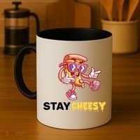 Stay Cheesy Pizza Coffee Mug thumb 4