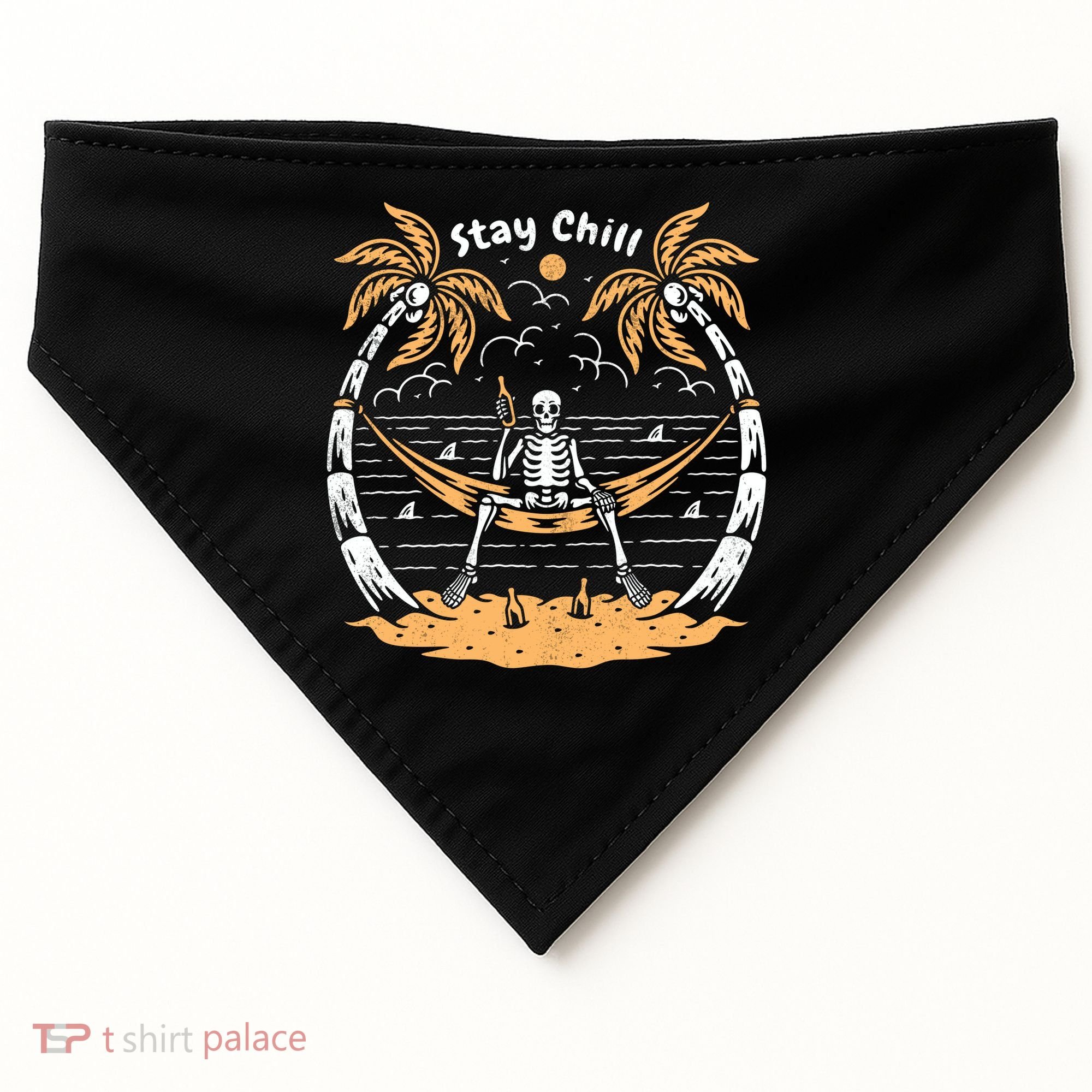 Stay Chill Skeleton USA-Made Doggie Bandana