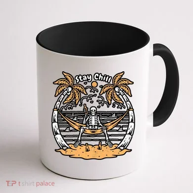 Stay Chill Skeleton Coffee Mug back
