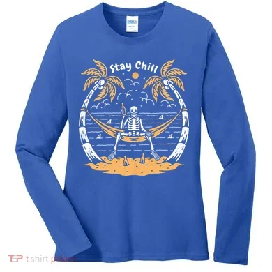 Stay Chill Skeleton Women's Long Sleeve Shirt