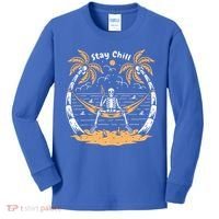 Stay Chill Skeleton Kids Long Sleeve Shirt thumb 0