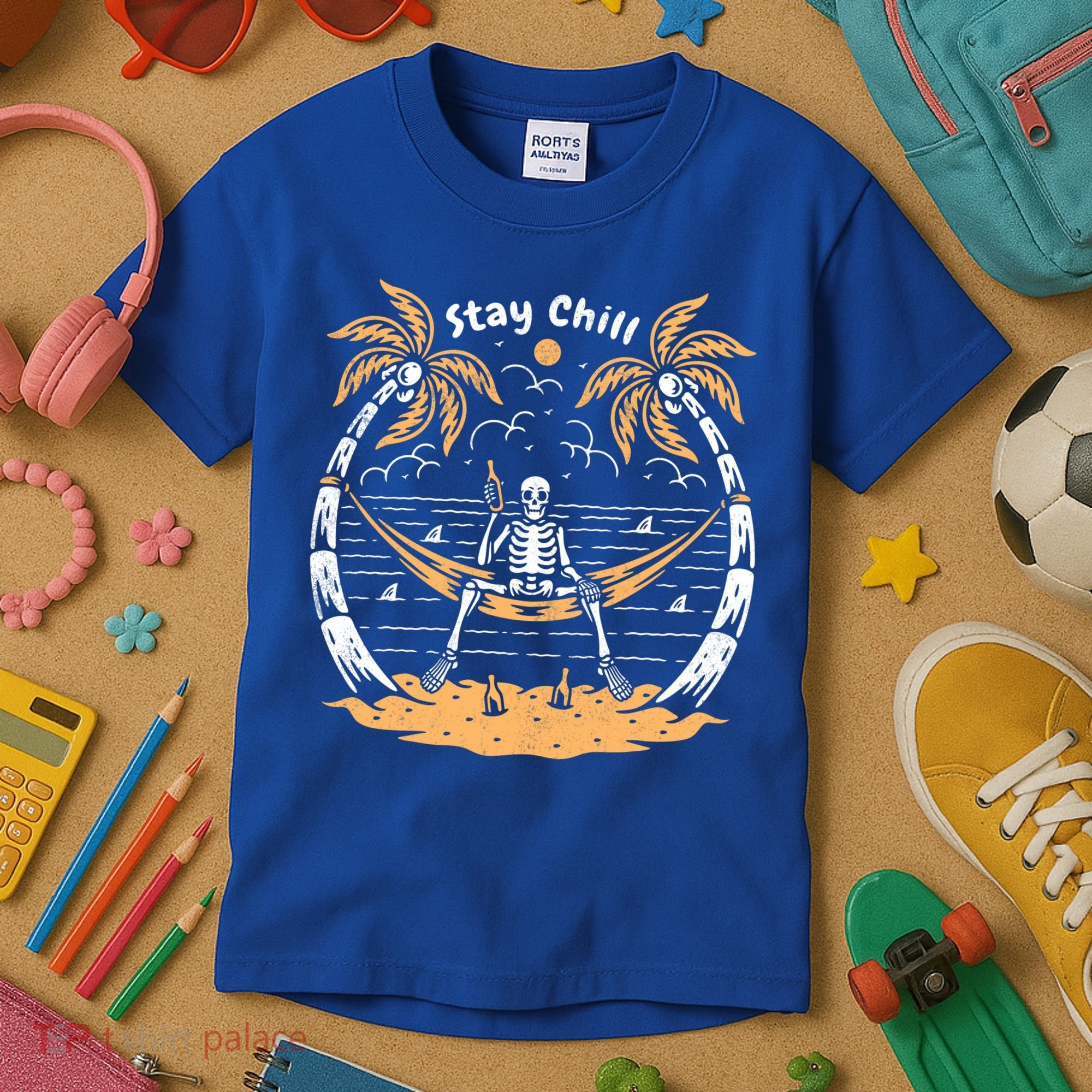 Stay Chill Skeleton Kids T-Shirt