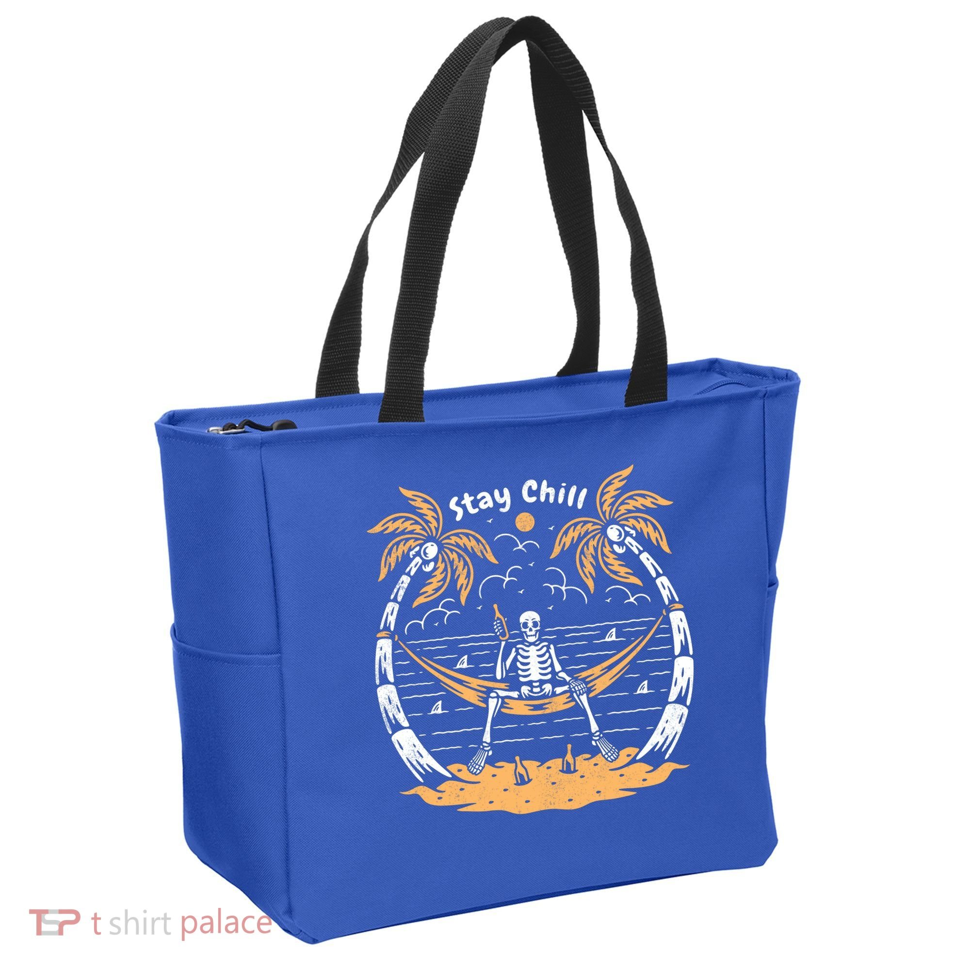 Stay Chill Skeleton Tote Bag