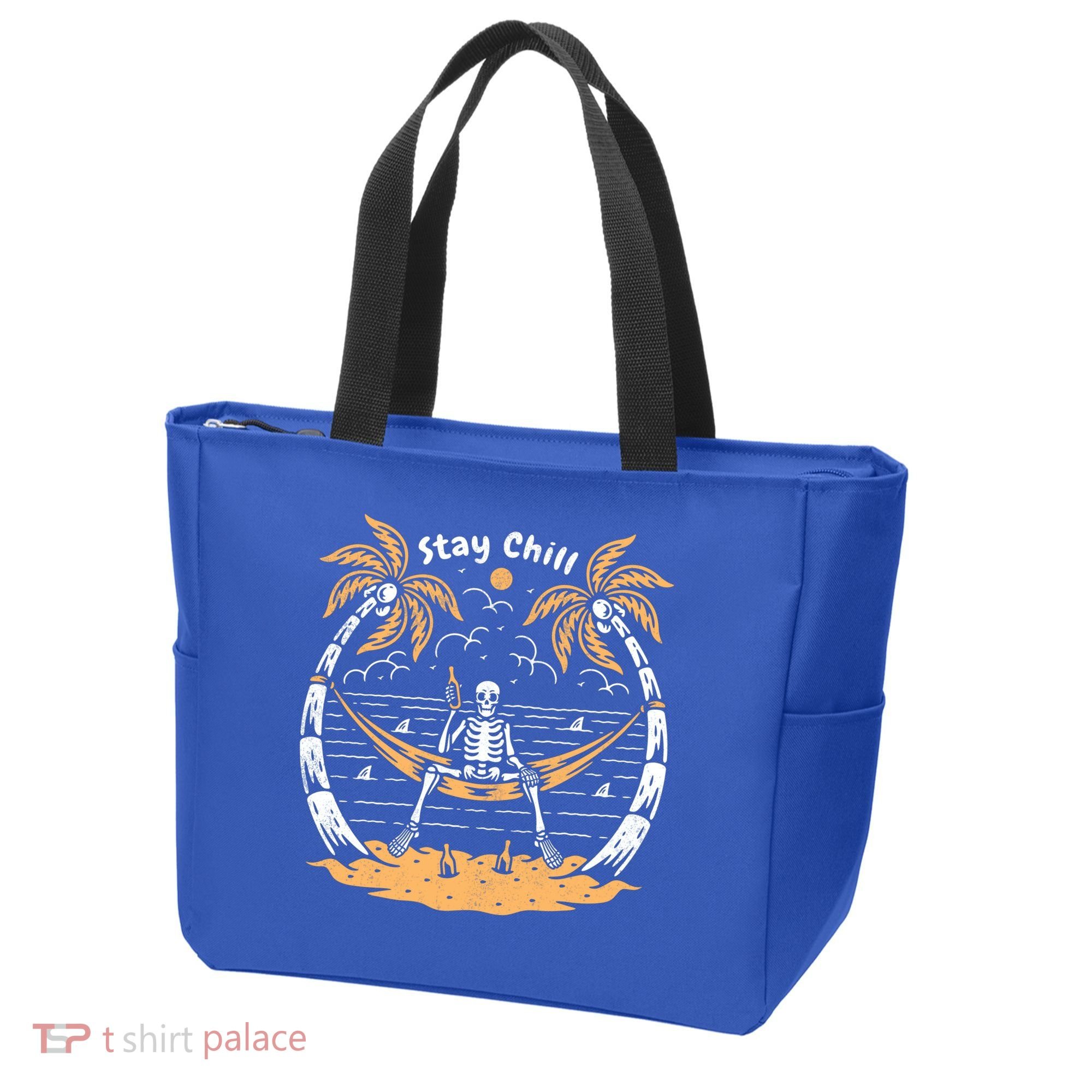 Stay Chill Skeleton Tote Bag