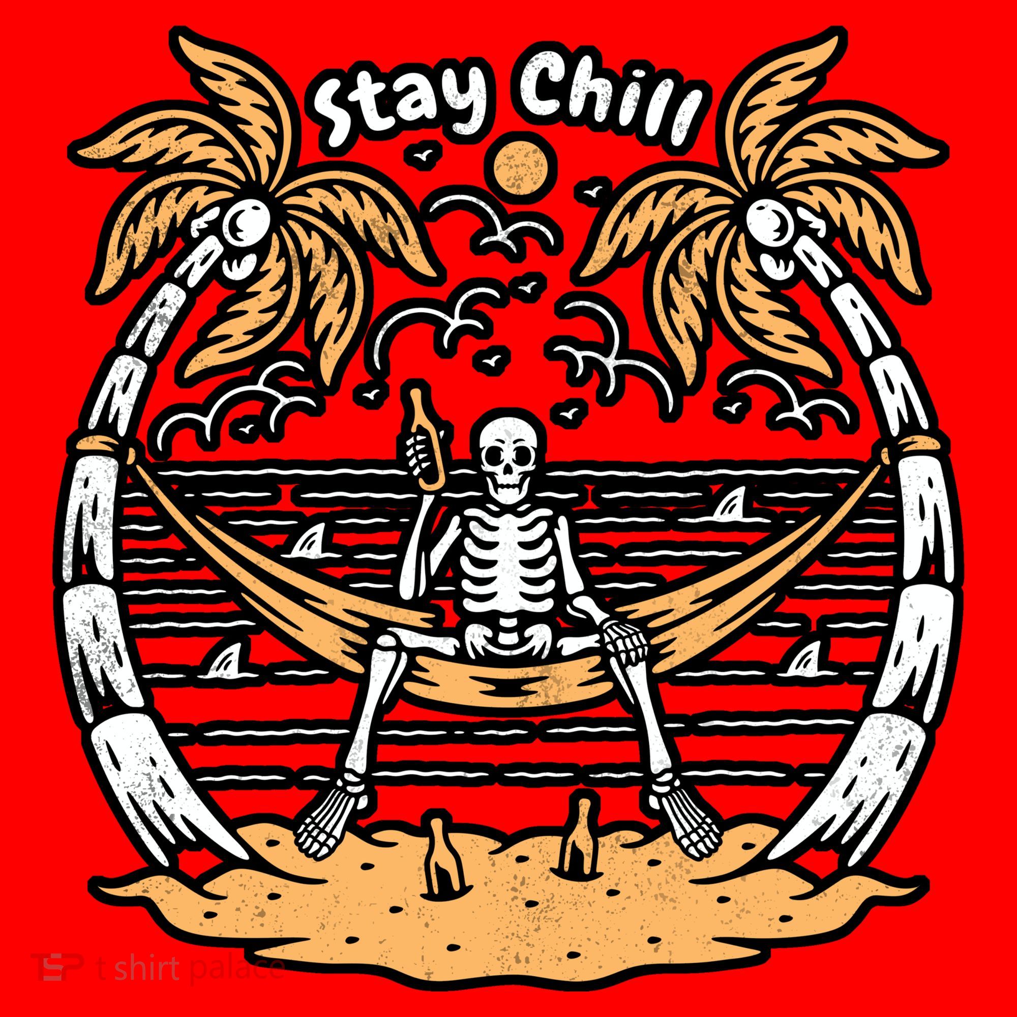 Stay Chill Skeleton Santa Hat