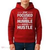 Stay Focused Humble Always Hustle Kids Hoodie thumb 4