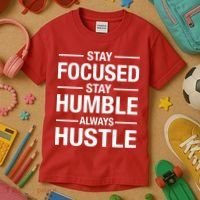 Stay Focused Humble Always Hustle Kids T-Shirt thumb 3