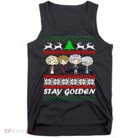 Stay Golden Ugly Christmas Tank Top thumb 0