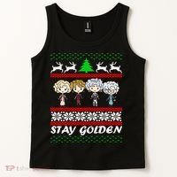 Stay Golden Ugly Christmas Tank Top thumb 2