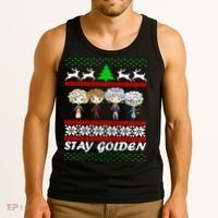 Stay Golden Ugly Christmas Tank Top thumb 3