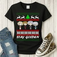 Stay Golden Ugly Christmas Women's T-Shirt thumb 3