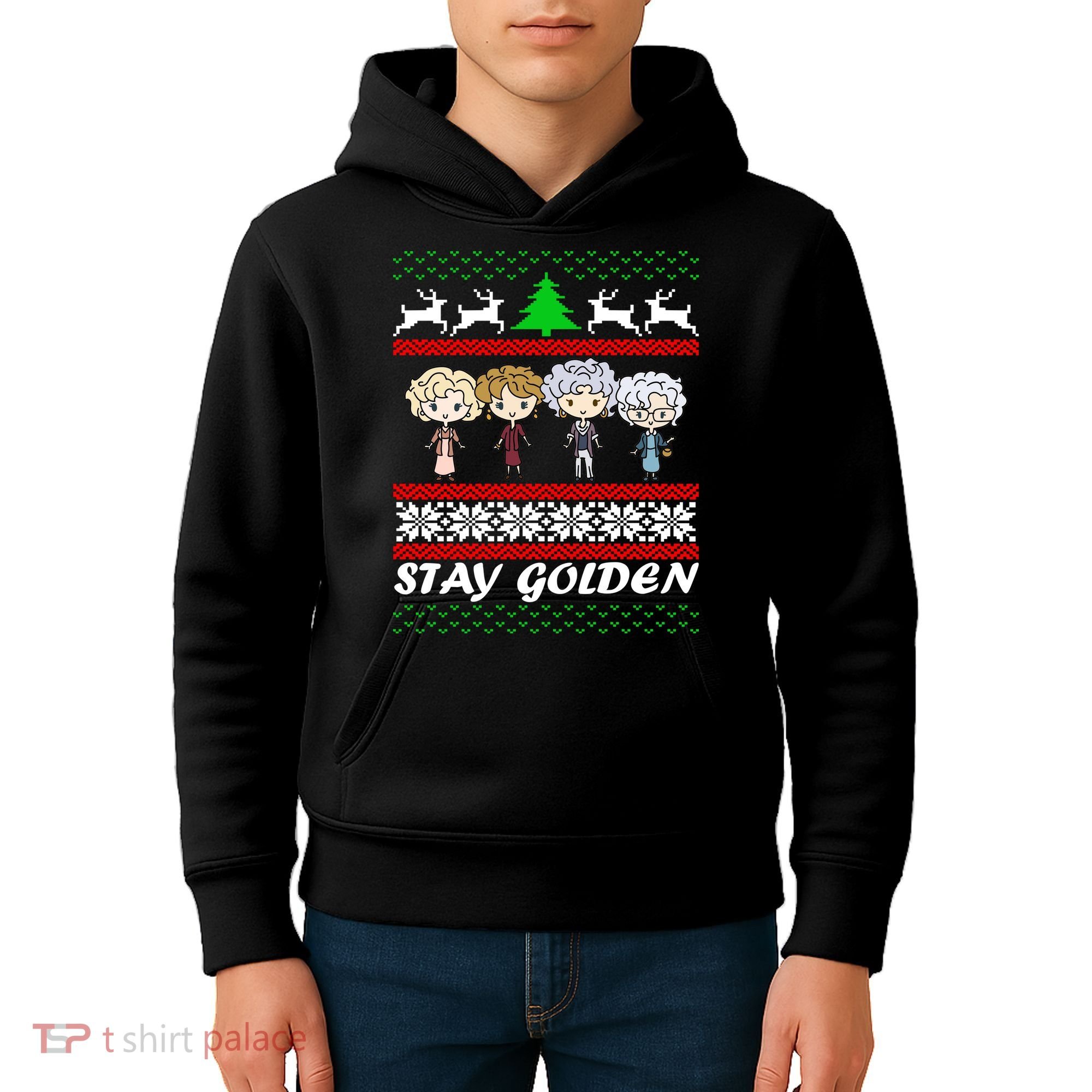 Stay Golden Ugly Christmas Kids Hoodie