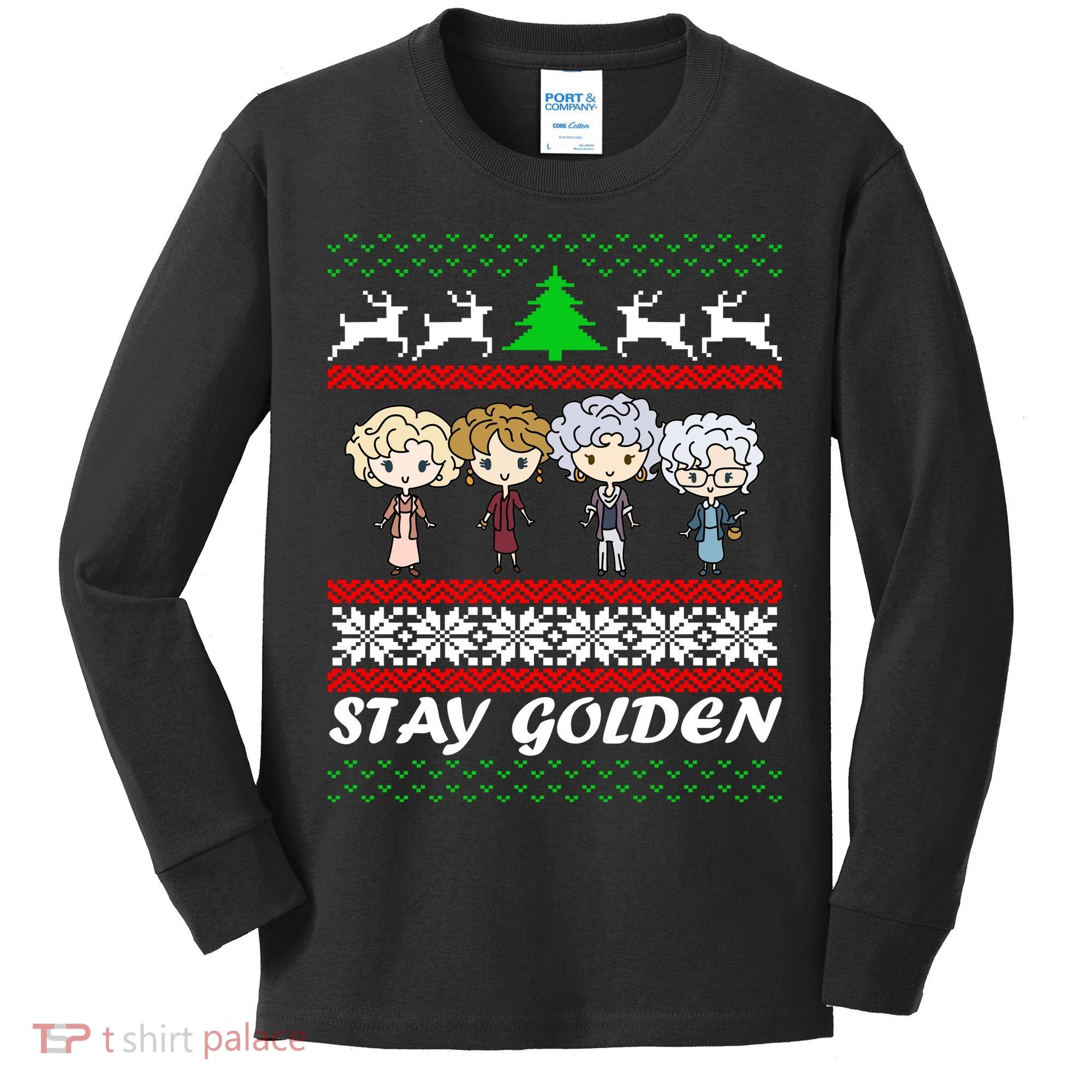 Stay Golden Ugly Christmas Kids Long Sleeve Shirt