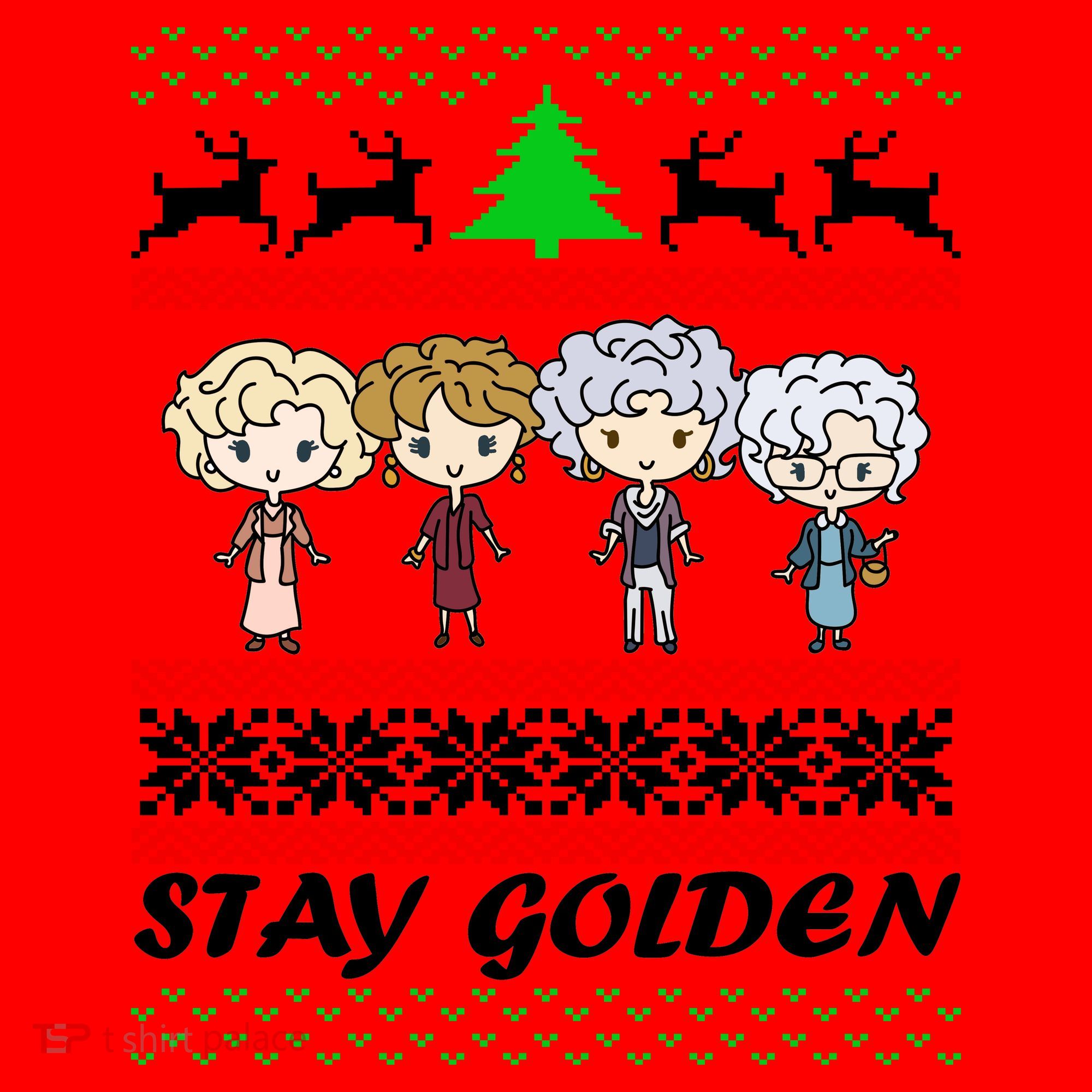 Stay Golden Ugly Christmas Santa Hat