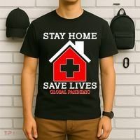 Stay Home Save Lives Global Pandemic T-Shirt thumb 6