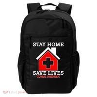 Stay Home Save Lives Global Pandemic Backpack thumb 0