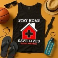 Stay Home Save Lives Global Pandemic Tank Top thumb 4