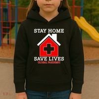 Stay Home Save Lives Global Pandemic Kids Hoodie thumb 3