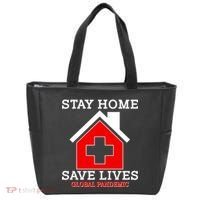 Stay Home Save Lives Global Pandemic Tote Bag thumb 0