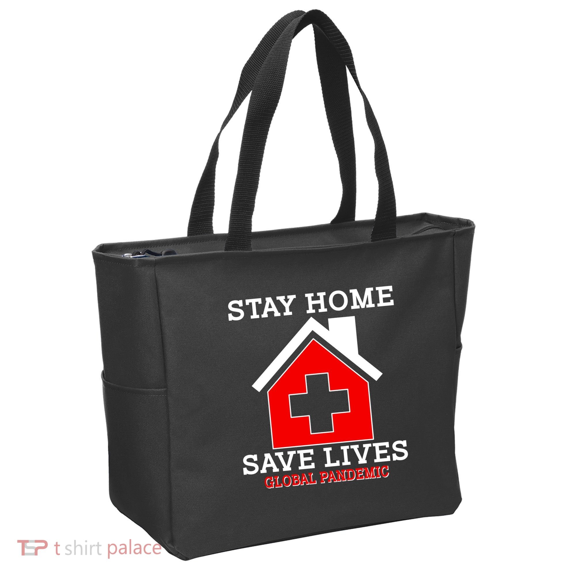 Stay Home Save Lives Global Pandemic Tote Bag
