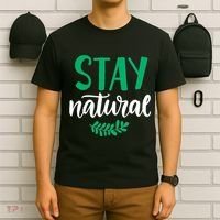 Stay Natural Green Leaf T-Shirt thumb 6