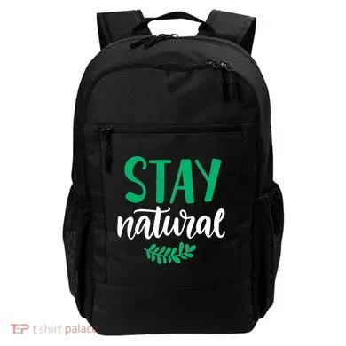 Stay Natural Green Leaf Backpack