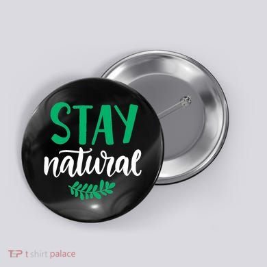 Stay Natural Green Leaf Button