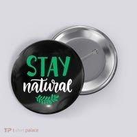 Stay Natural Green Leaf Button thumb 0