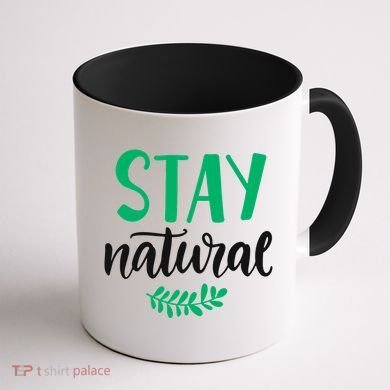 Stay Natural Green Leaf Coffee Mug back