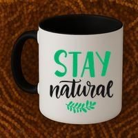 Stay Natural Green Leaf Coffee Mug thumb 2