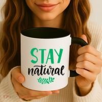 Stay Natural Green Leaf Coffee Mug thumb 3