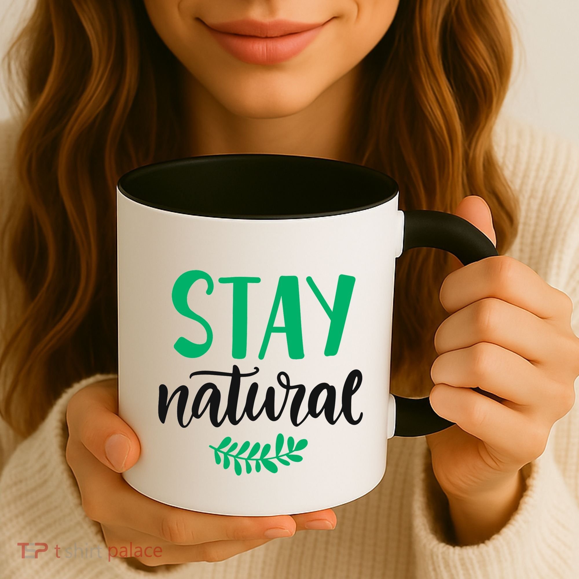 Stay Natural Green Leaf Coffee Mug