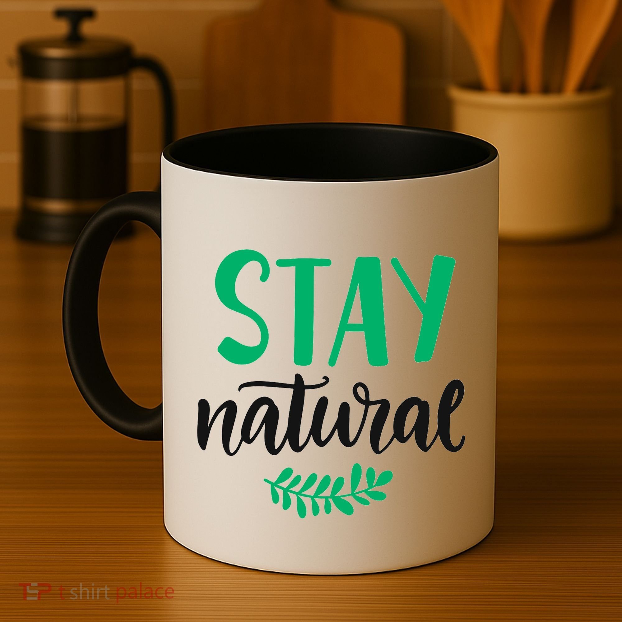 Stay Natural Green Leaf Coffee Mug
