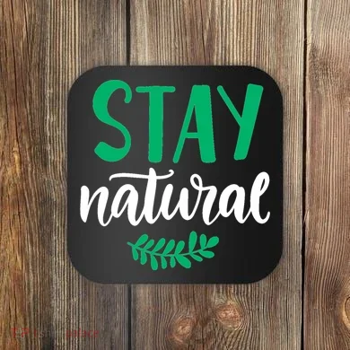 Stay Natural Green Leaf Coaster